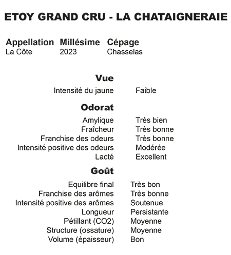 tableau terravin ppour le Chasselas 2021